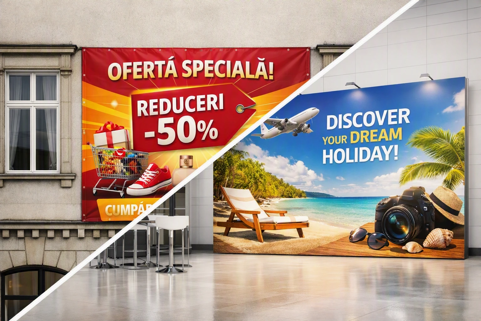 Print de mari dimensiuni, print panouri comerciale interior, print panouri comerciale exterior, print UV plan, print banner, print textil, print backlit textil, print huse pop-up textil, print direct bond, print direct forex, print direct foam